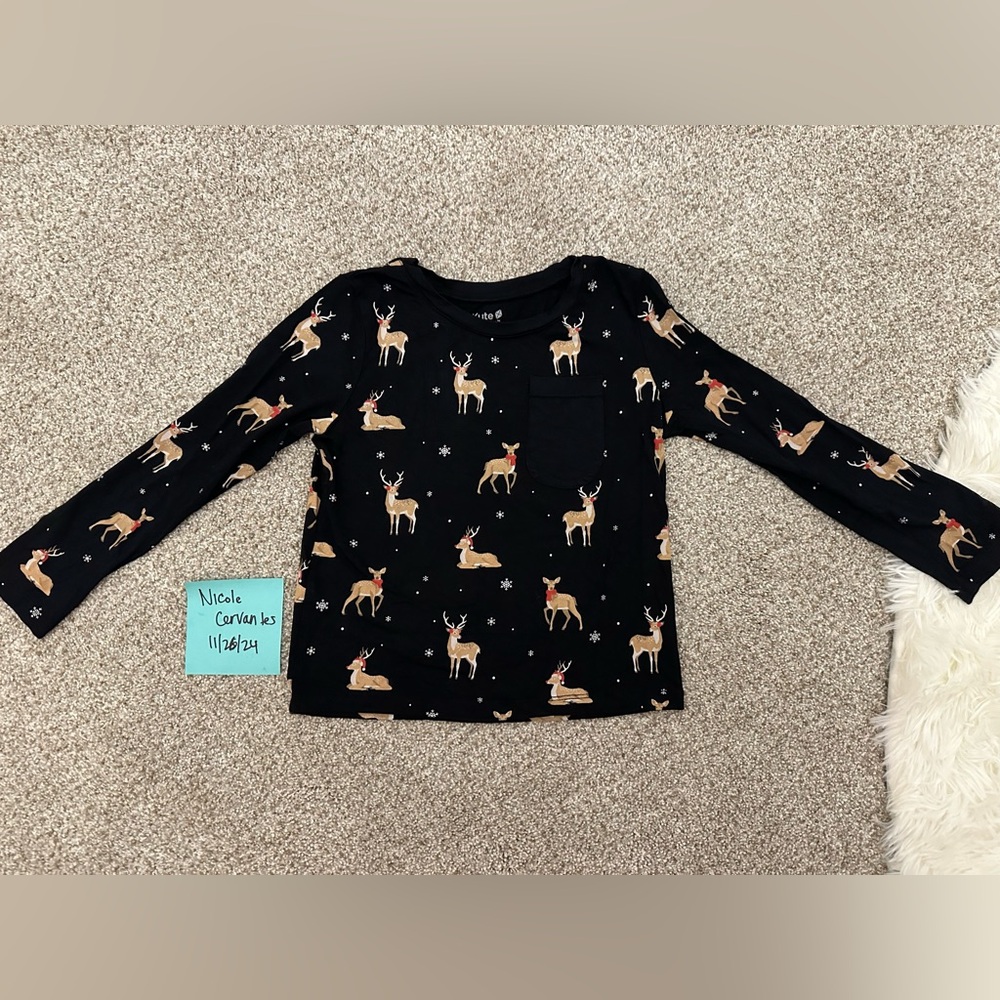 Kyte Baby Midnight Deer Long Sleeve Pocket Shirt